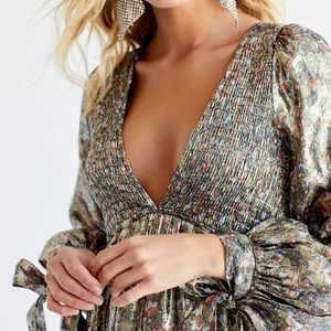 Free People Luxalina Metallic Dress XS